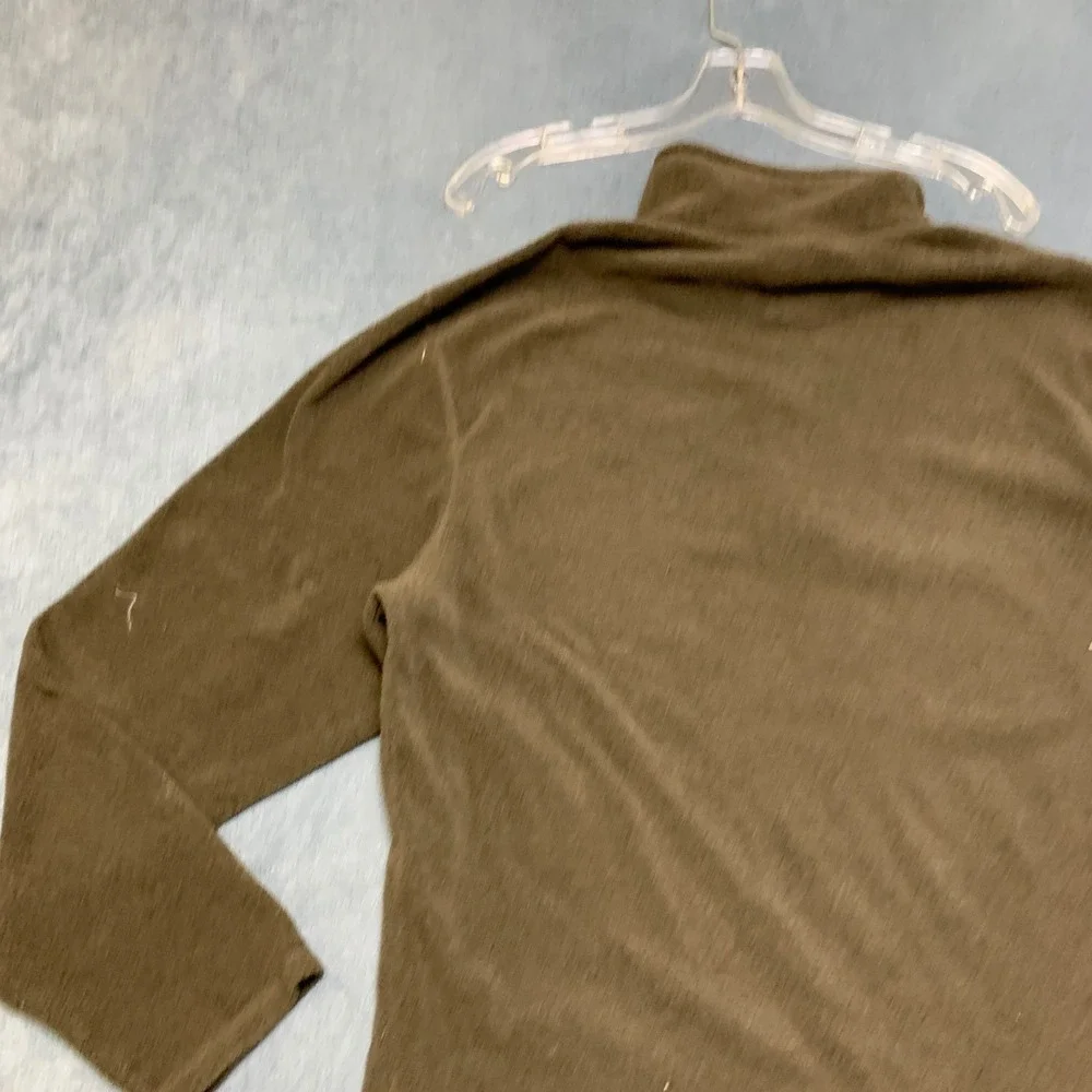 The North Face Sweatshirt Mens Large Olive Quarter Zip Long Sleeve Mock Neck